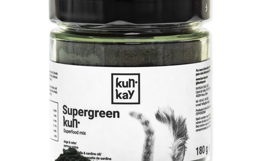 SUPERGREENKUN SUPLEMENT NATURAL AMB ÀCIDS GRASSOS OMEGA-3 PER A GOSSOS I GATS